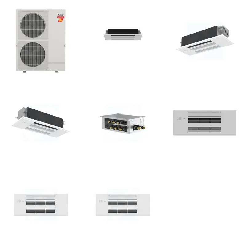 Mitsubishi Multi-Zone 60000 BTU R-454B 20 SEER2 3-Zone 1-Way Ceiling Cassette Mini Split Heat Pump System - 6K+12K+18K