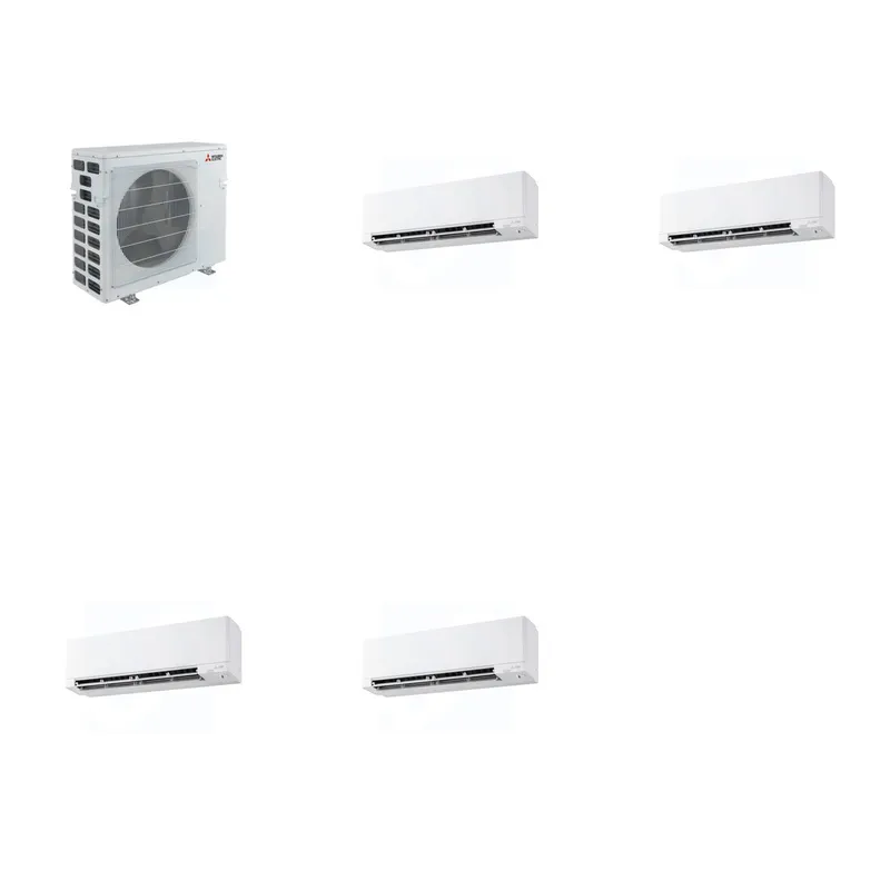 Mitsubishi Multi-Zone 40500 BTU R-454B 20 SEER2 4-Zone Wall-Mounted Hyper Heat Mini Split Heat Pump System - 9K+9K+9K+9K