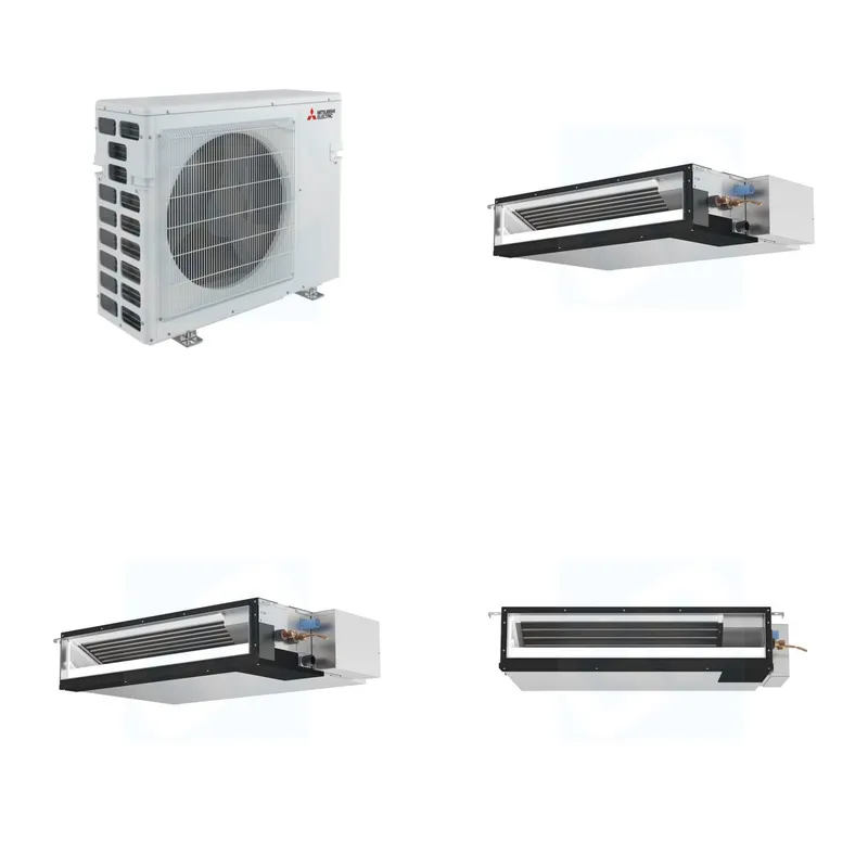 Mitsubishi Multi-Zone 40500 BTU R-454B 16 SEER2 3-Zone Ducted Low-Static Mini Split Heat Pump System - 12K+12K+18K