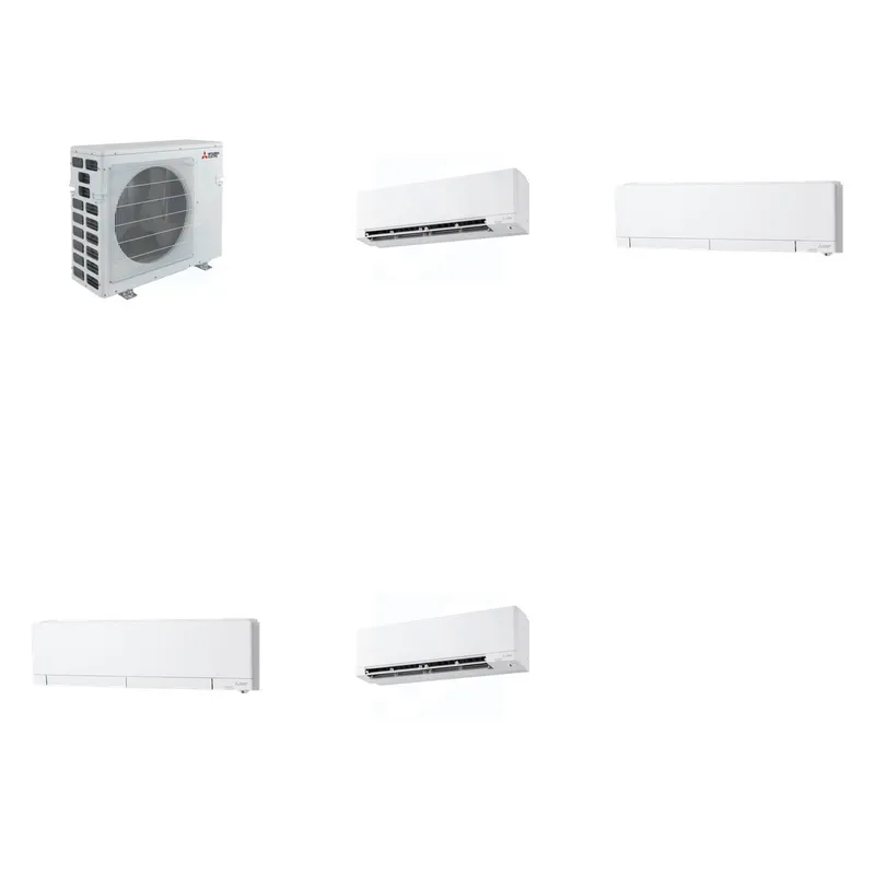 Mitsubishi Multi-Zone 40500 BTU R-454B 20 SEER2 4-Zone Wall-Mounted Hyper Heat Mini Split Heat Pump System - 9K+12K+12K+18K