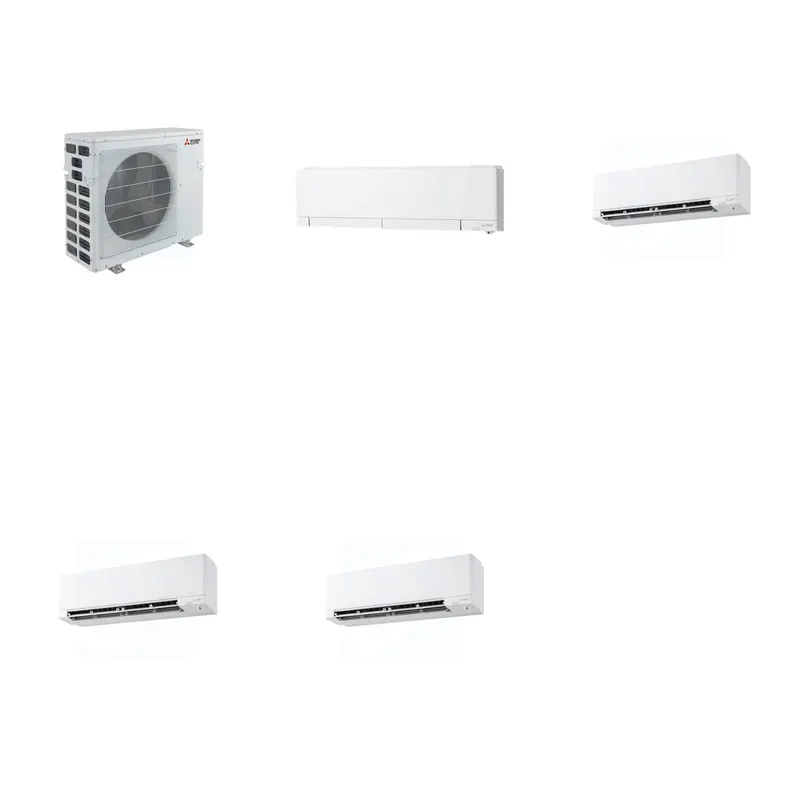 Mitsubishi Multi-Zone 40500 BTU R-454B 20 SEER2 4-Zone Wall-Mounted Hyper Heat Mini Split Heat Pump System - 6K+15K+15K+15K
