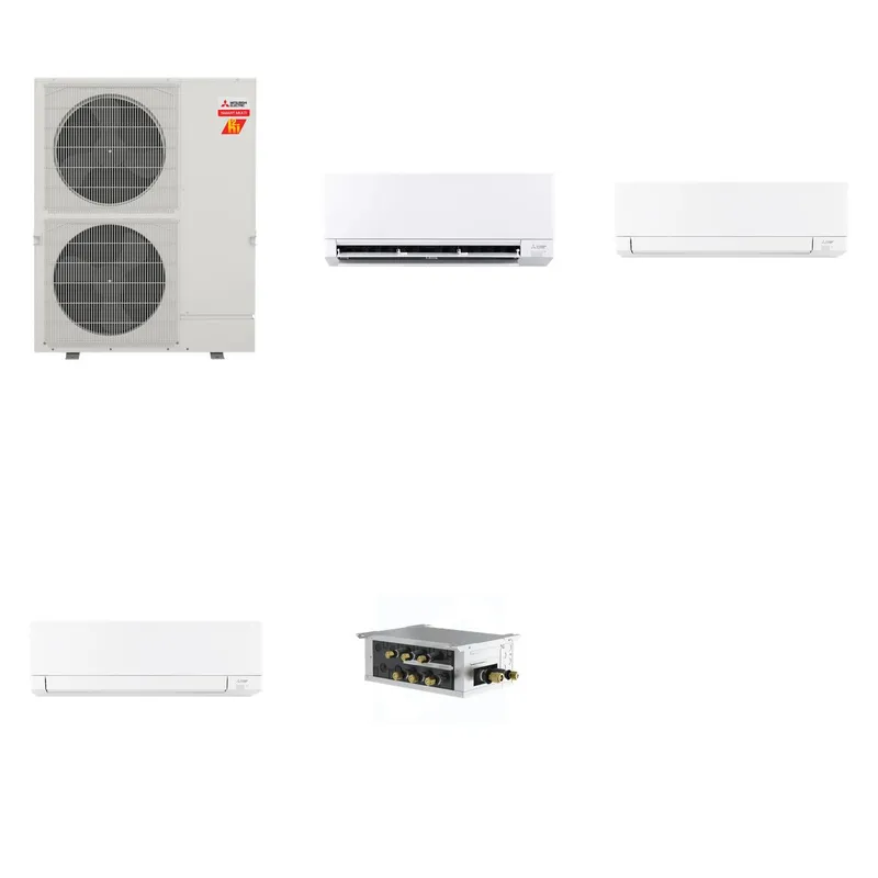 Mitsubishi Multi-Zone 60000 BTU R-454B 20 SEER2 3-Zone Wall-Mounted Mini Split Heat Pump System - 12K+18K+18K