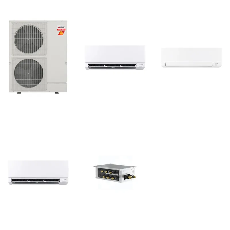 Mitsubishi Multi-Zone 60000 BTU R-454B 20 SEER2 3-Zone Wall-Mounted Mini Split Heat Pump System - 9K+15K+24K