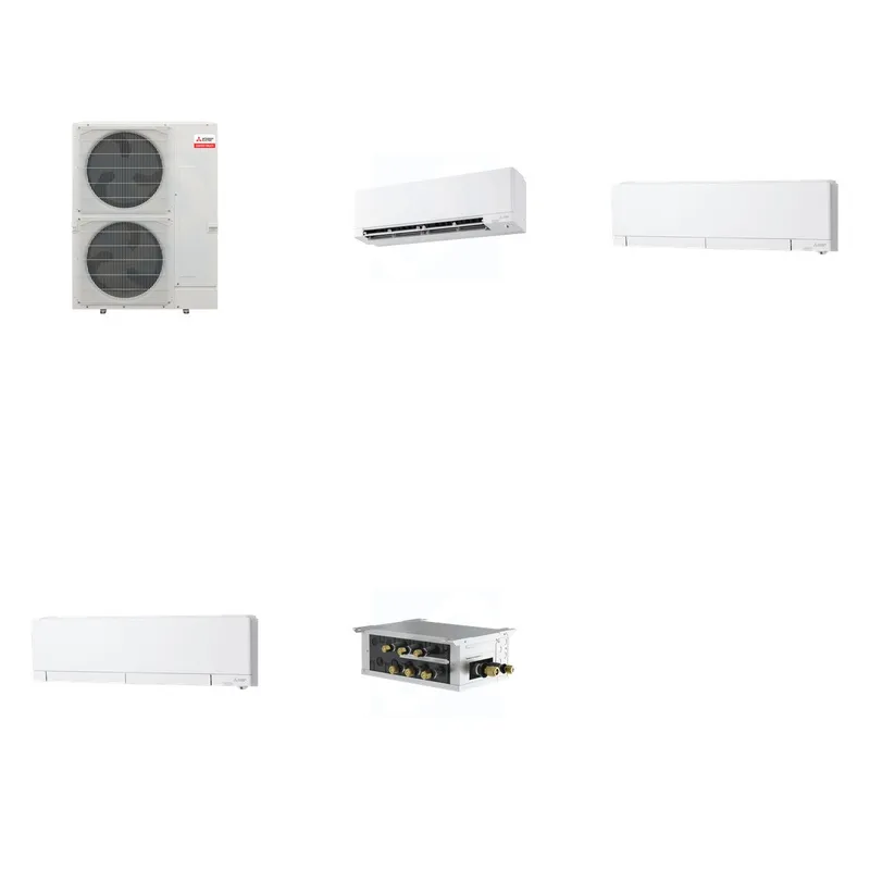 Mitsubishi Multi-Zone 36000 BTU R-454B 20 SEER2 3-Zone Wall-Mounted Hyper Heat Mini Split Heat Pump System - 9K+12K+12K