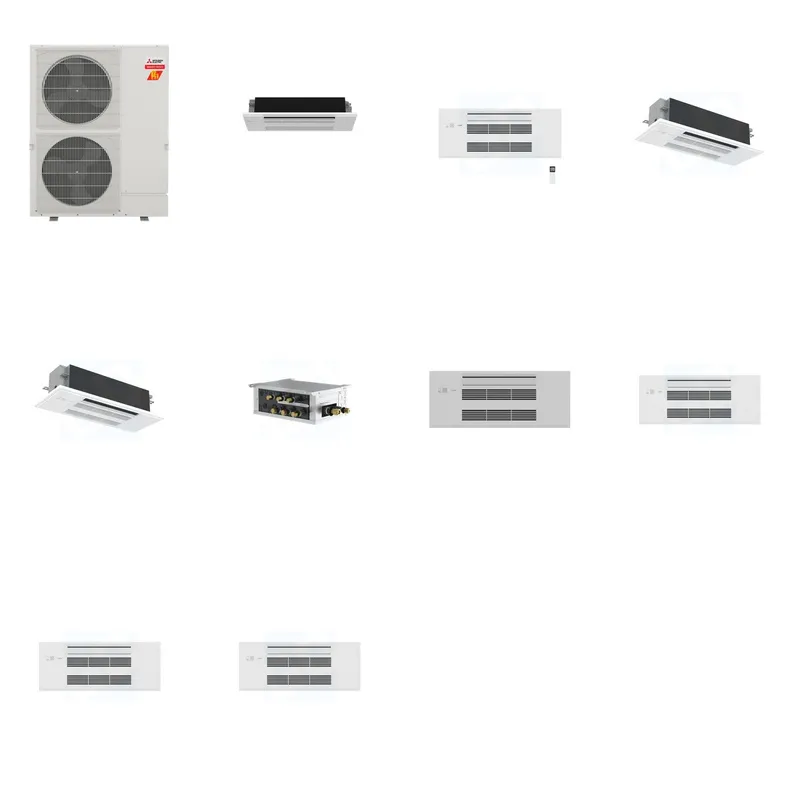Mitsubishi Multi-Zone 60000 BTU R-454B 20 SEER2 4-Zone 1-Way Ceiling Cassette Mini Split Heat Pump System - 6K+9K+18K+18K