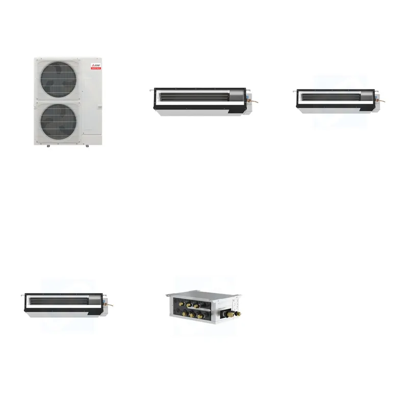 Mitsubishi Multi-Zone 36000 BTU R-454B 16 SEER2 3-Zone Ducted Low-Static Mini Split Heat Pump System - 9K+18K+18K