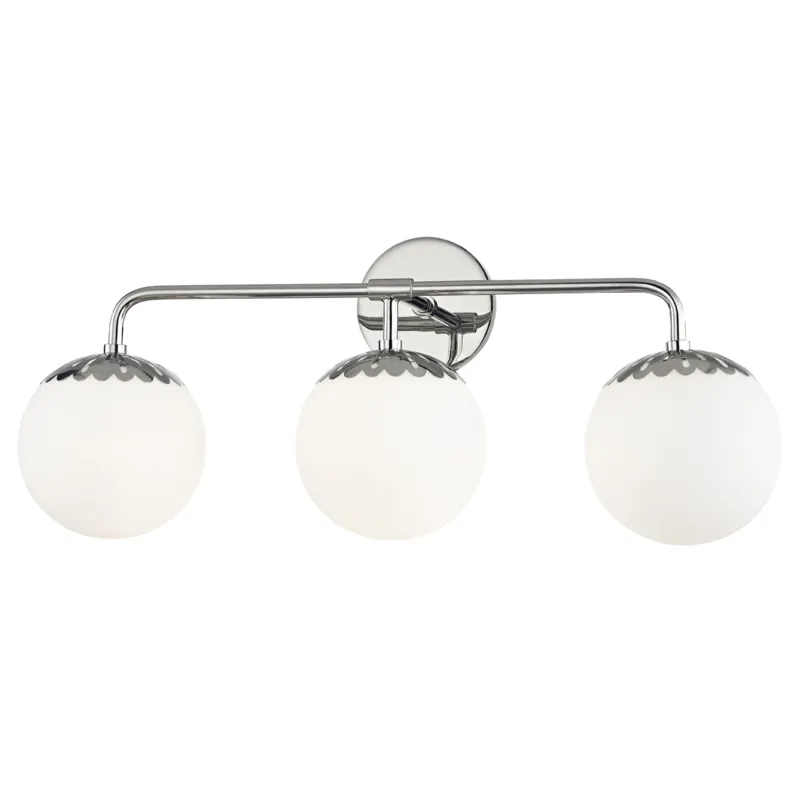 Paige 3 Light 23.25 inch Polished Nickel Bath Vanity Wall Light
