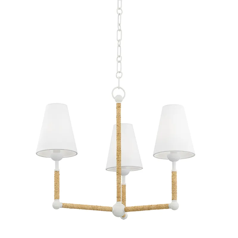 Mariana 3 Light 24 inch Textured White Chandelier Ceiling Light