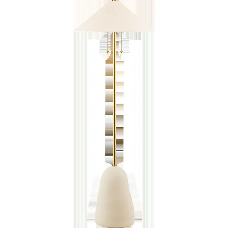 Maia 67 inch 60.00 watt Aged Brass/Ceramic Textured Beige Floor Lamp Portable Light