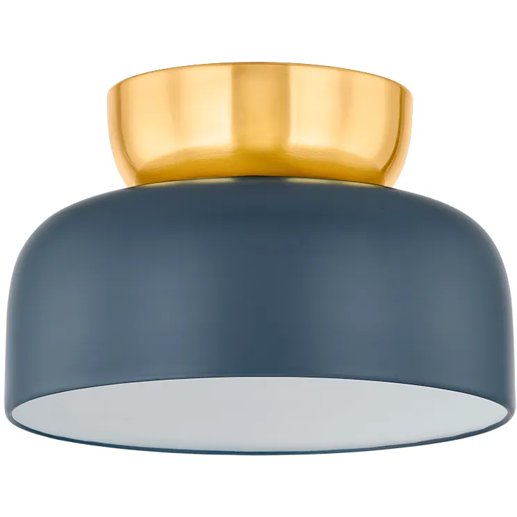 Hazel 2 Light 11 inch Aged Brass Flush Mount Ceiling Light