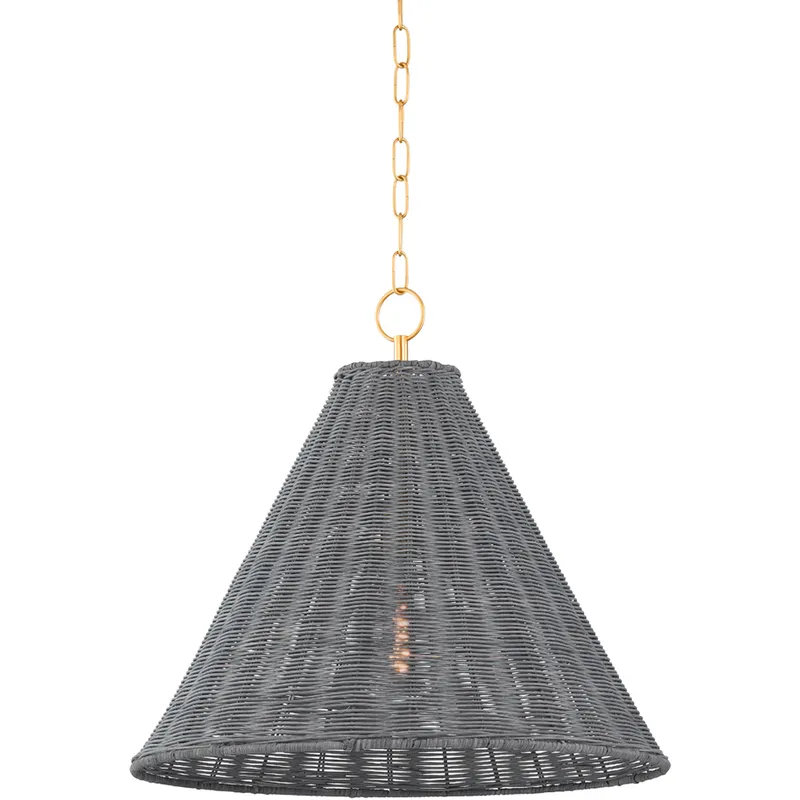Destiny 1 Light 22 inch Aged Brass Pendant Ceiling Light