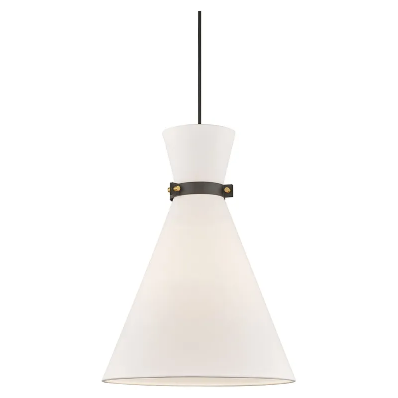 Julia 1 Light 15 inch Aged Brass / Black Pendant Ceiling Light in Aged Brass and Black