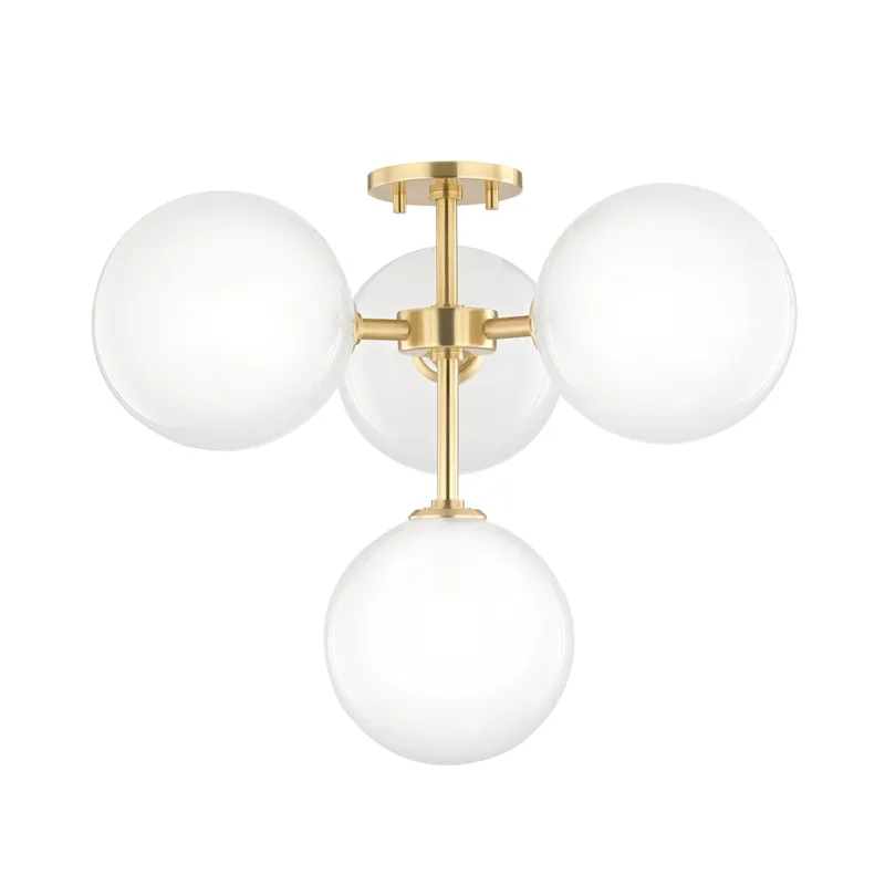 Ashleigh LED 20.25 inch Aged Brass Semi Flush Ceiling Light
