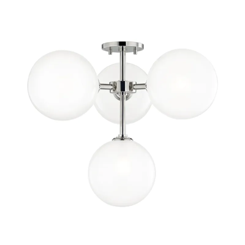 Ashleigh LED 20.25 inch Polished Nickel Semi Flush Ceiling Light