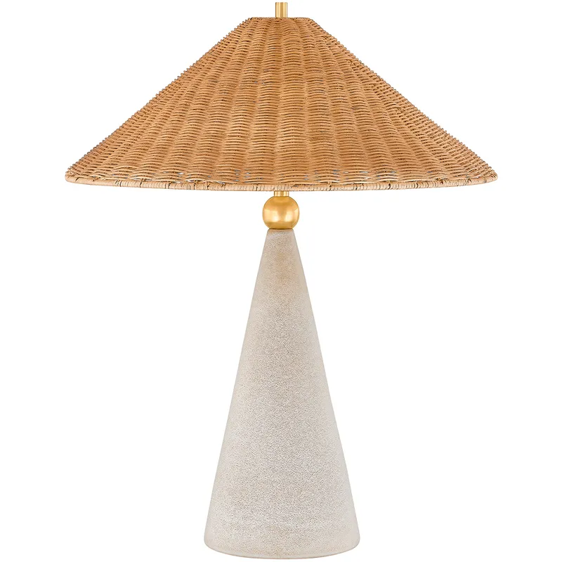 Perilla 28 inch 15.00 watt Aged Brass and Ceramic Windswept White Table Lamp Portable Light