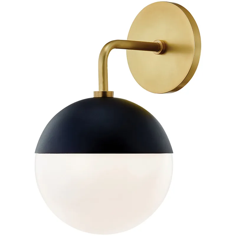 Renee 1 Light 6.75 inch Aged Brass / Black Wall Sconce Wall Light in Aged Brass and Black