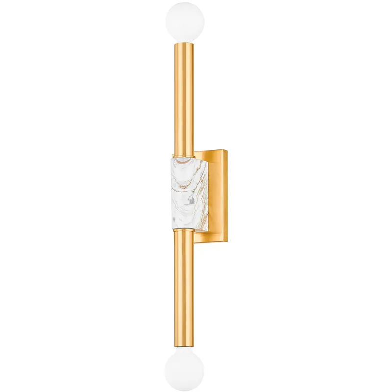 Goldie 2 Light 3 inch Aged Brass ADA Wall Sconce Wall Light