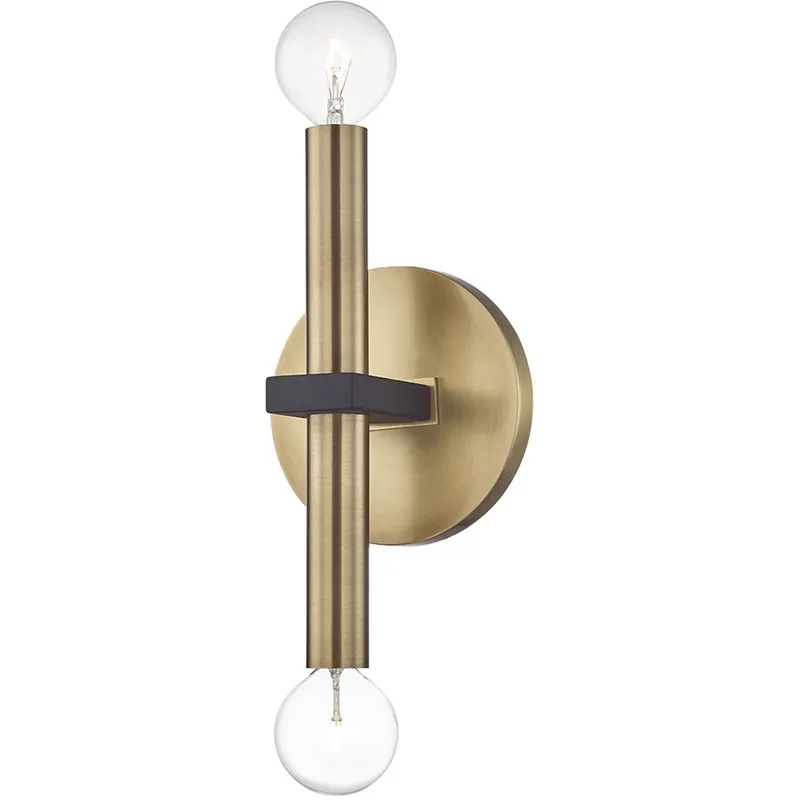 Colette 2 Light 4.75 inch Aged Brass / Black Wall Sconce Wall Light in Aged Brass and Black
