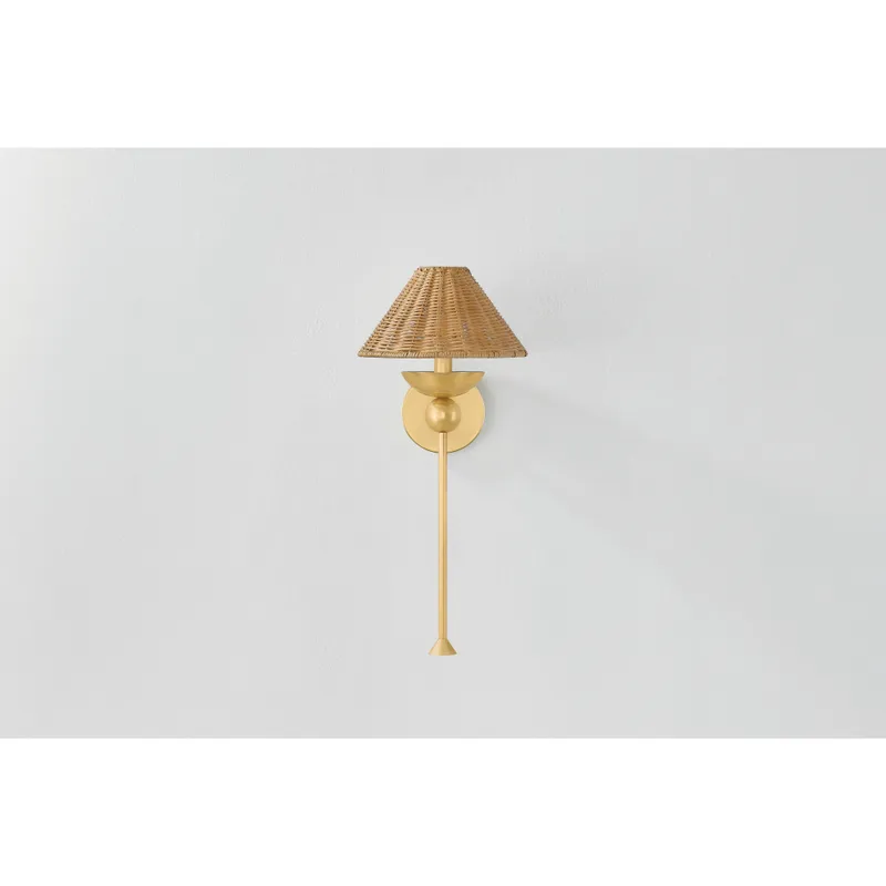 Perilla 1 Light 9.5 inch Aged Brass Wall Sconce Wall Light