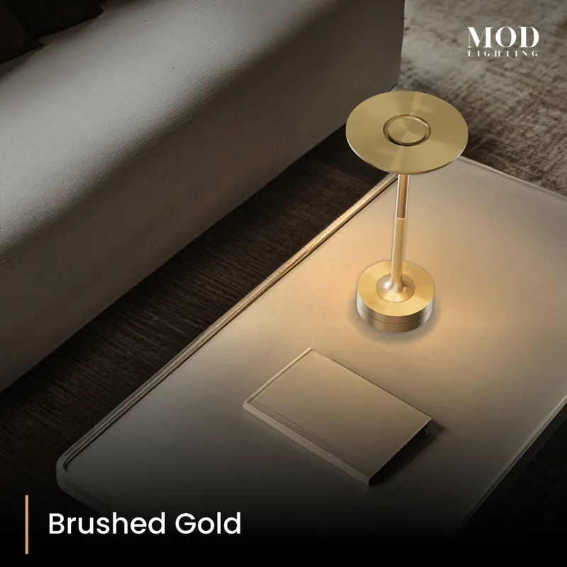 MOD Lighting Aris Rechargeable Table Lamp — Brushed Gold / 3 Colors + Touch Dimming