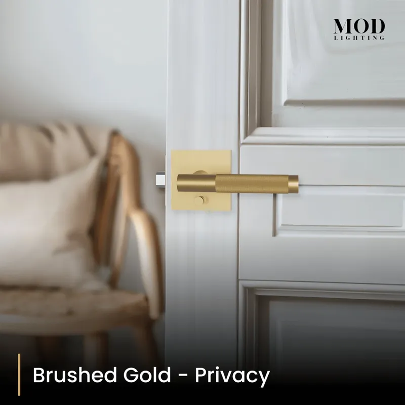 MOD Lighting Belmont Modern Door Handle — Brushed Gold / Privacy