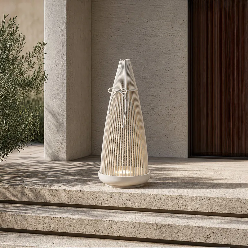 MOD Lighting Birch · Sculptural Outdoor Floor Lantern — Warm White (3000K)