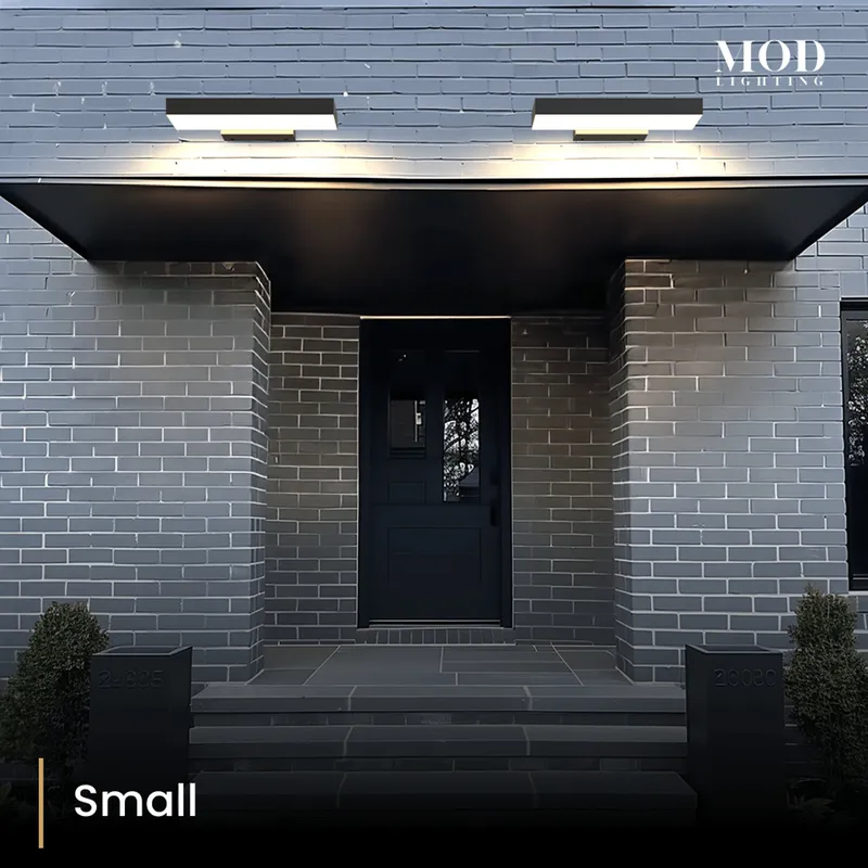 MOD Lighting Brook (Open Box UK) · Horizontal Outdoor Sconce in Black — Small / Warm White (3000K)