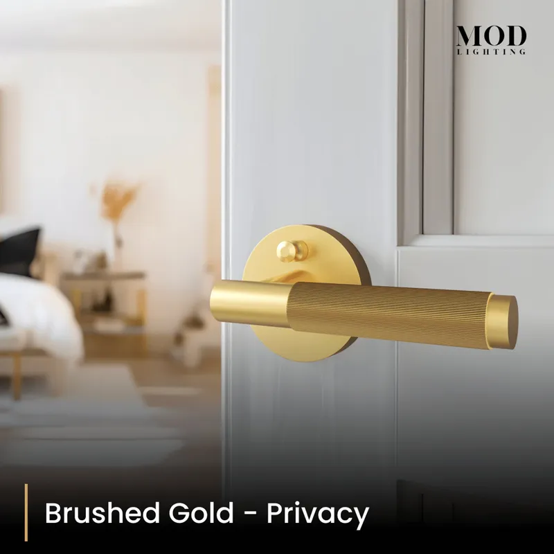 MOD Lighting Carrington Modern Door Handle — Brushed Gold / Privacy
