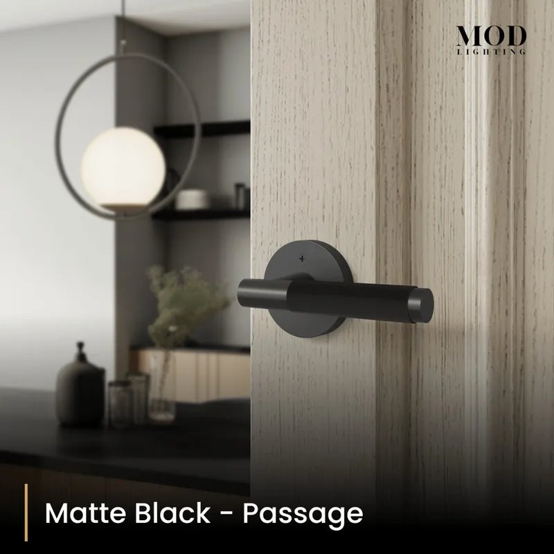 MOD Lighting Carrington Modern Door Handle — Matte Black / Passage