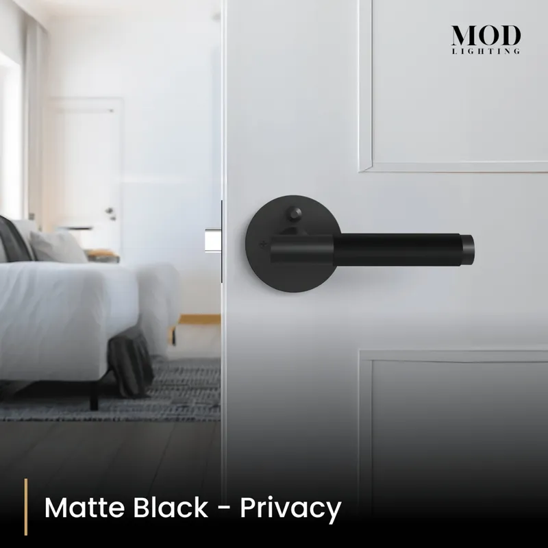 MOD Lighting Carrington Modern Door Handle — Matte Black / Privacy
