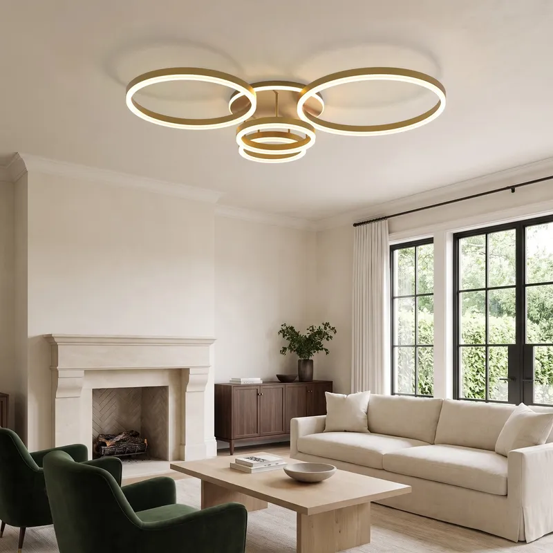 MOD Lighting Chloe (Smart) — Metallic Gold / 5 Circles / App + Remote Control