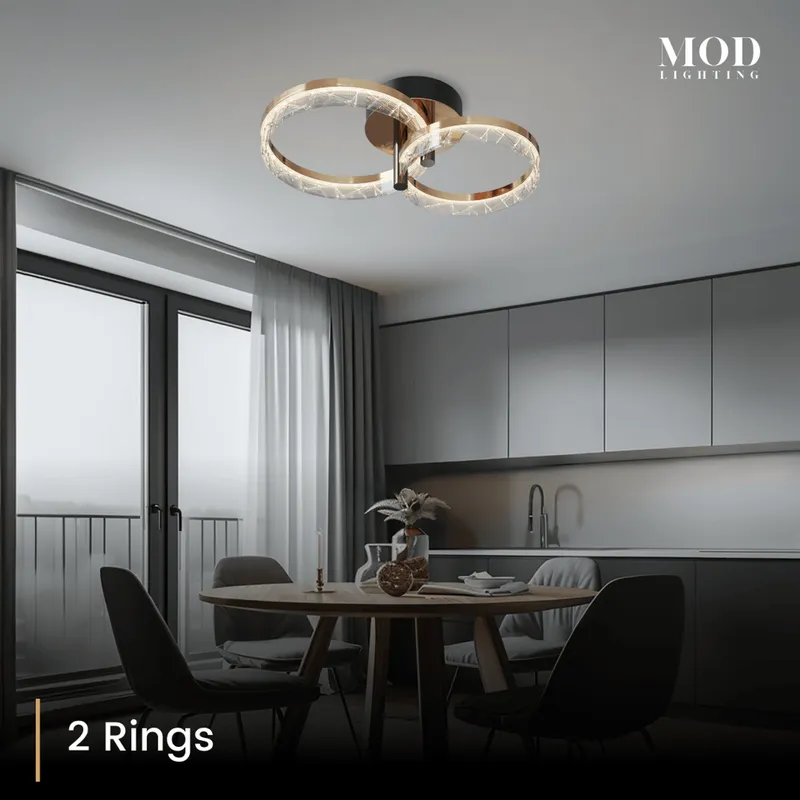 MOD Lighting Clara (Open Box) · Gold Semi-Flush Ring Ceiling Light