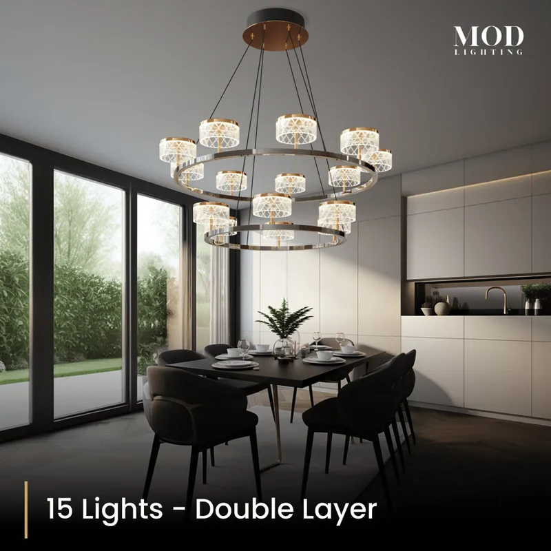 MOD Lighting Emma Hanging Chandelier (Open Box) — Double Layer / Warm White (3000K)