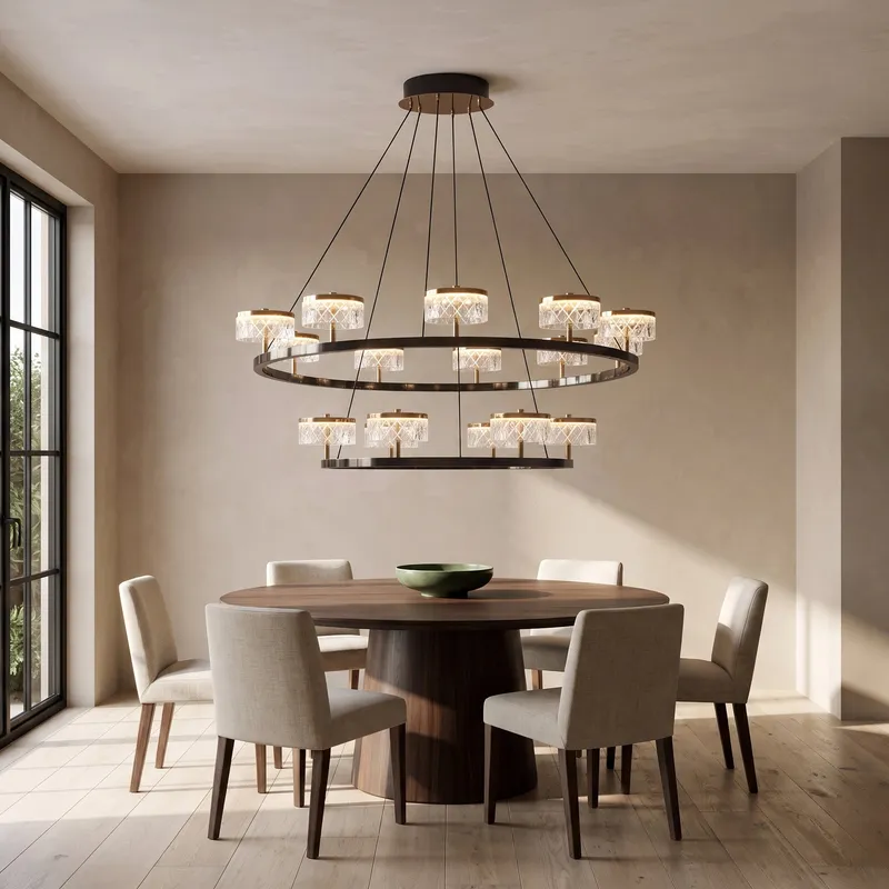 MOD Lighting Emma Hanging Chandelier — Double Layer / Warm White (3000K)