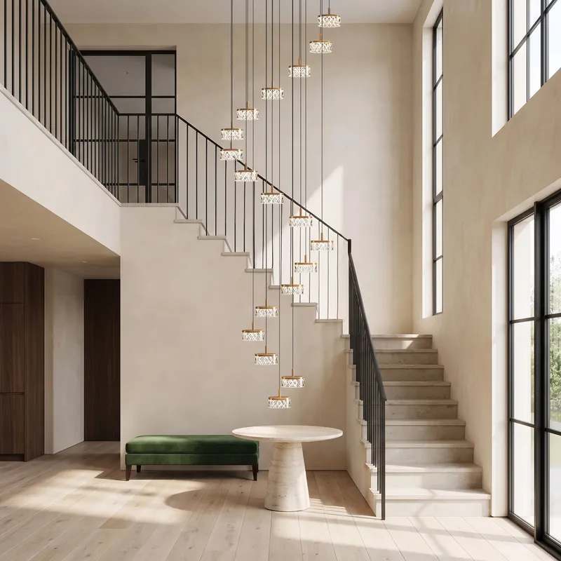 MOD Lighting Emma Staircase Chandelier — 18 Lights / Warm White (3000K)