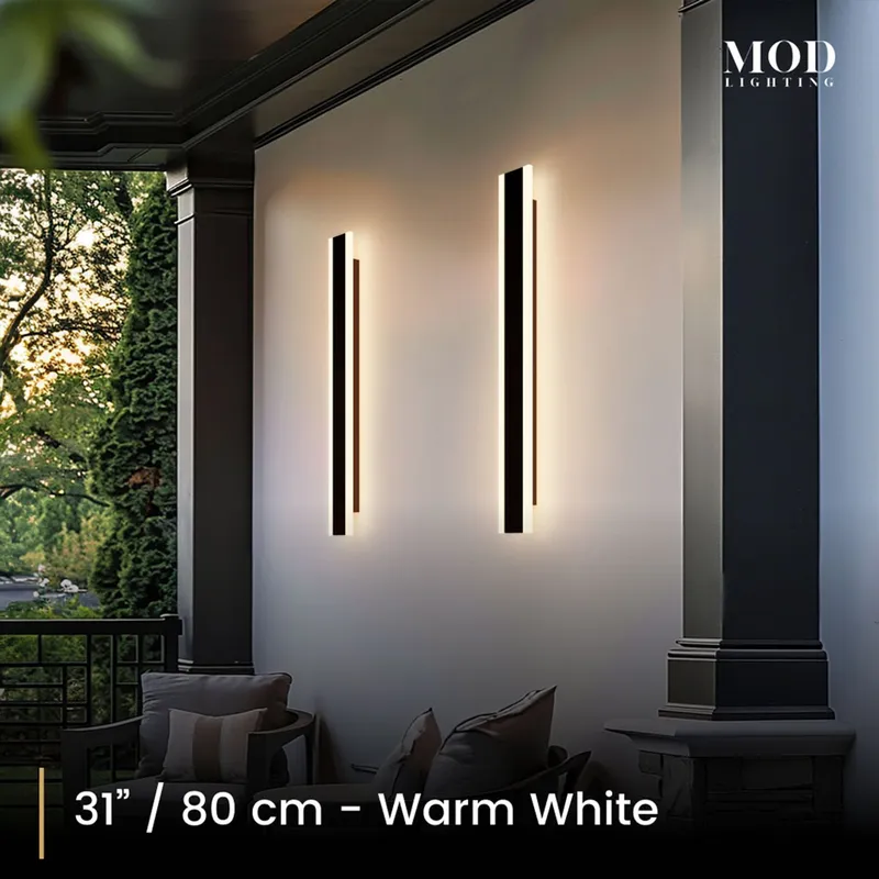 MOD Lighting Haylen (Open Box UK) · Waterproof LED Outdoor Wall Light — 31" / 3 Colors + Remote Dimming