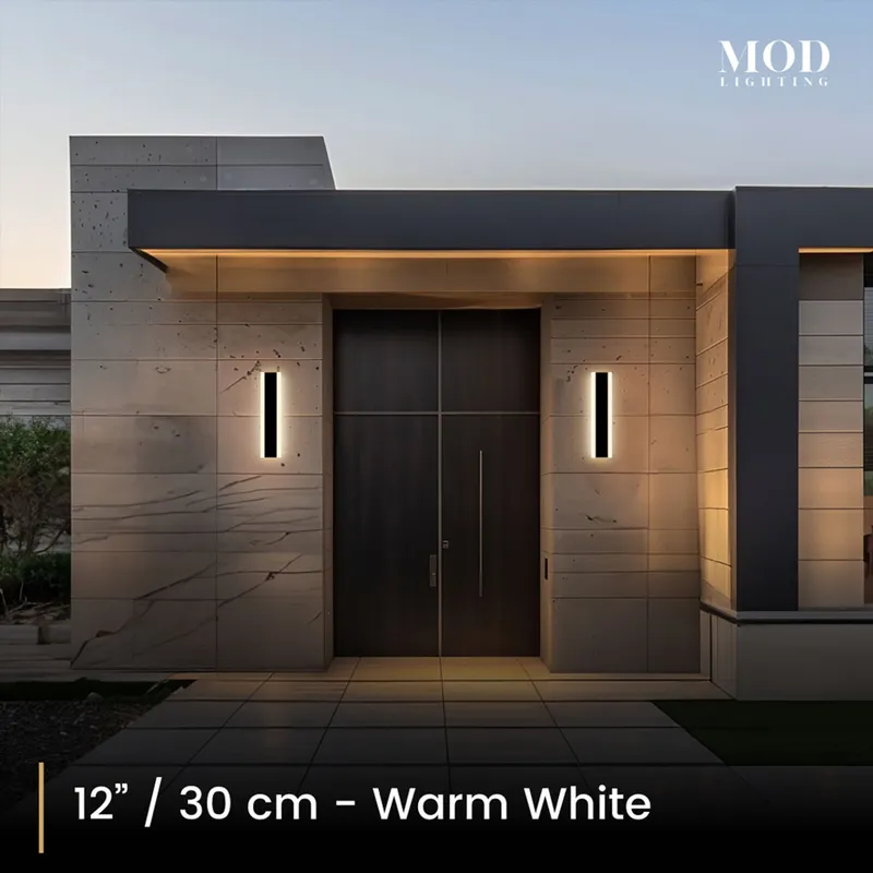 MOD Lighting Haylen (Open Box UK) · Waterproof LED Outdoor Wall Light — 12" / 3 Colors + Remote Dimming