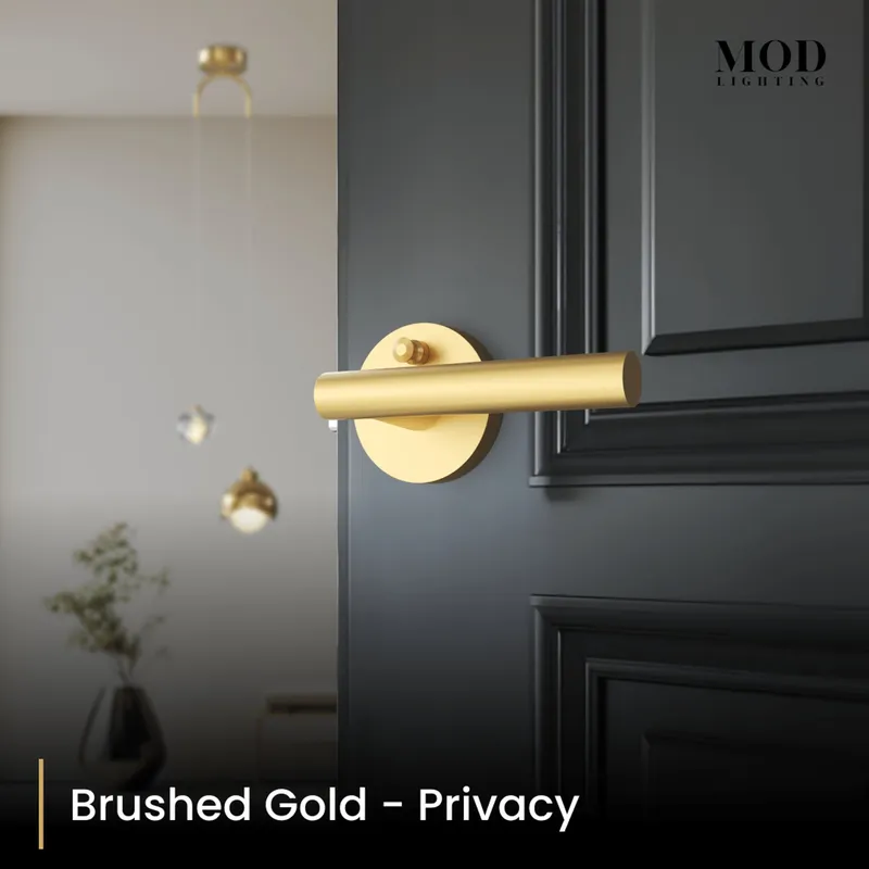 MOD Lighting Hendrix Modern Door Handle — Brushed Gold / Privacy