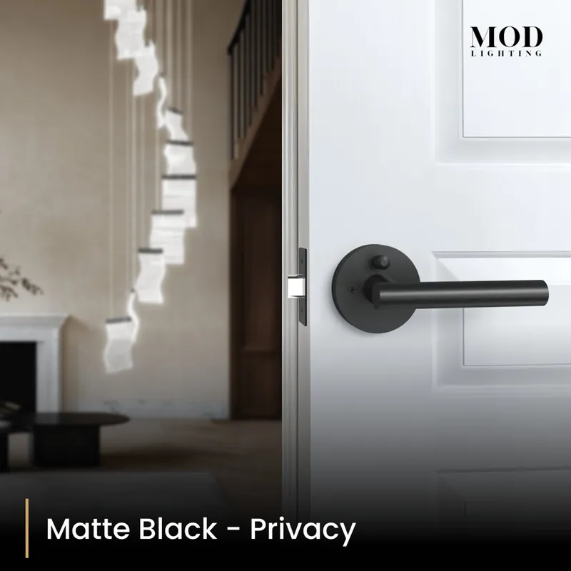 MOD Lighting Hendrix Modern Door Handle — Matte Black / Privacy