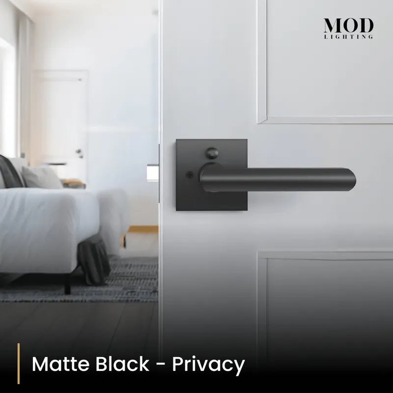 MOD Lighting Lennox Modern Door Handle — Matte Black / Privacy