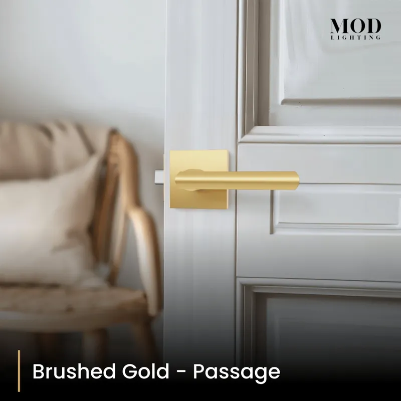 MOD Lighting Lennox Modern Door Handle — Brushed Gold / Passage