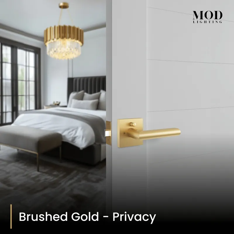MOD Lighting Lennox Modern Door Handle — Brushed Gold / Privacy