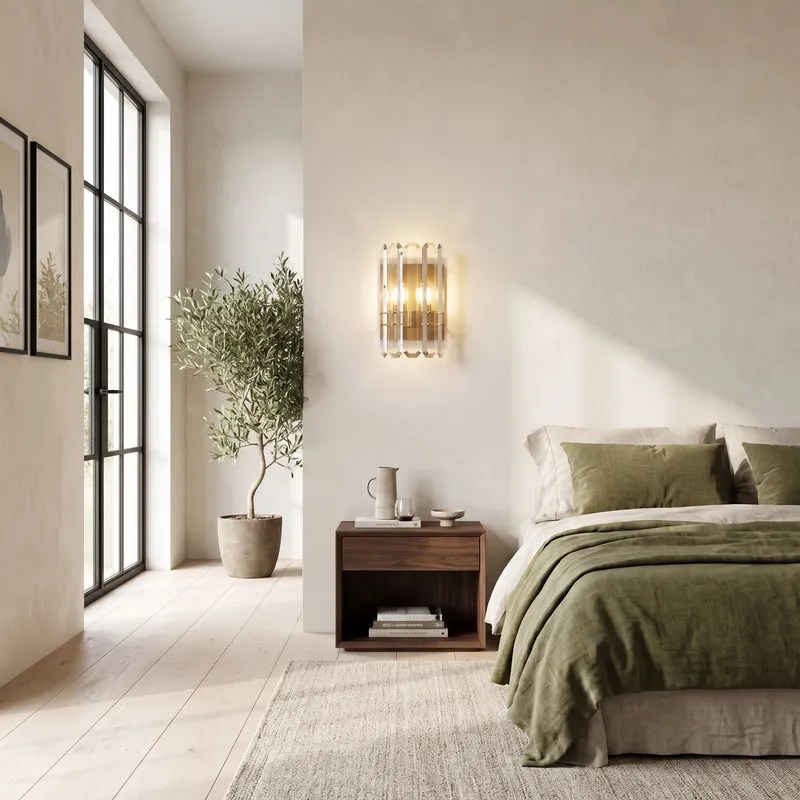 MOD Lighting Lustre · Brass and Crystal Wall Sconce — Warm White (3000K)