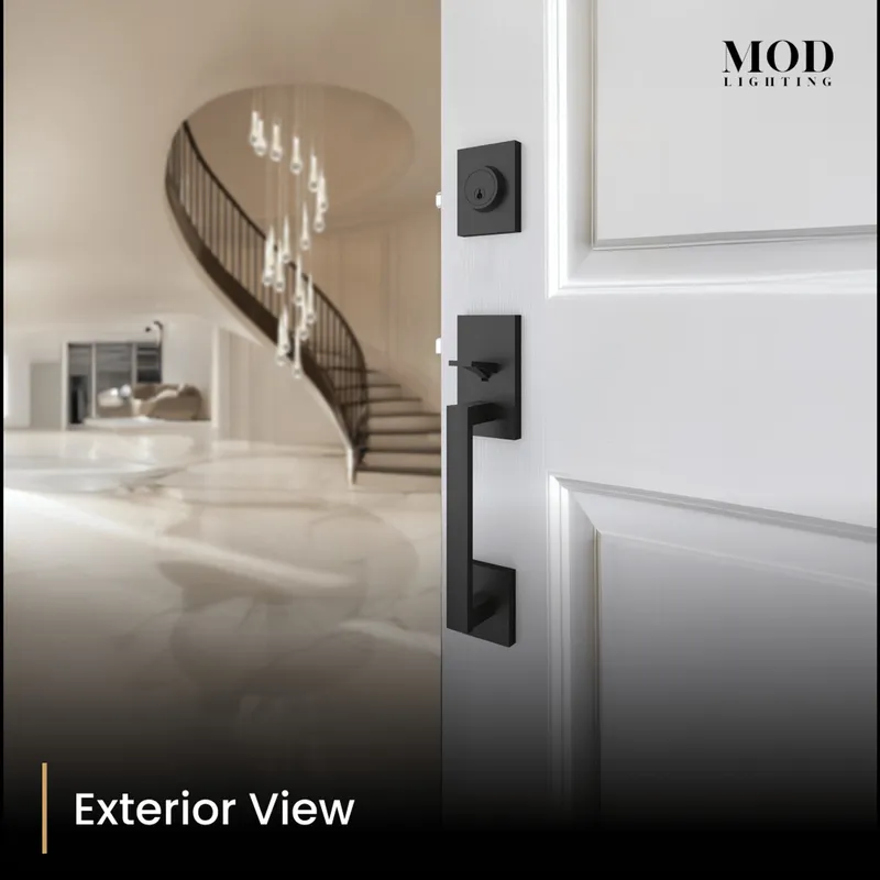MOD Lighting Modern Front Door Lock Set, Keyed — Matte Black