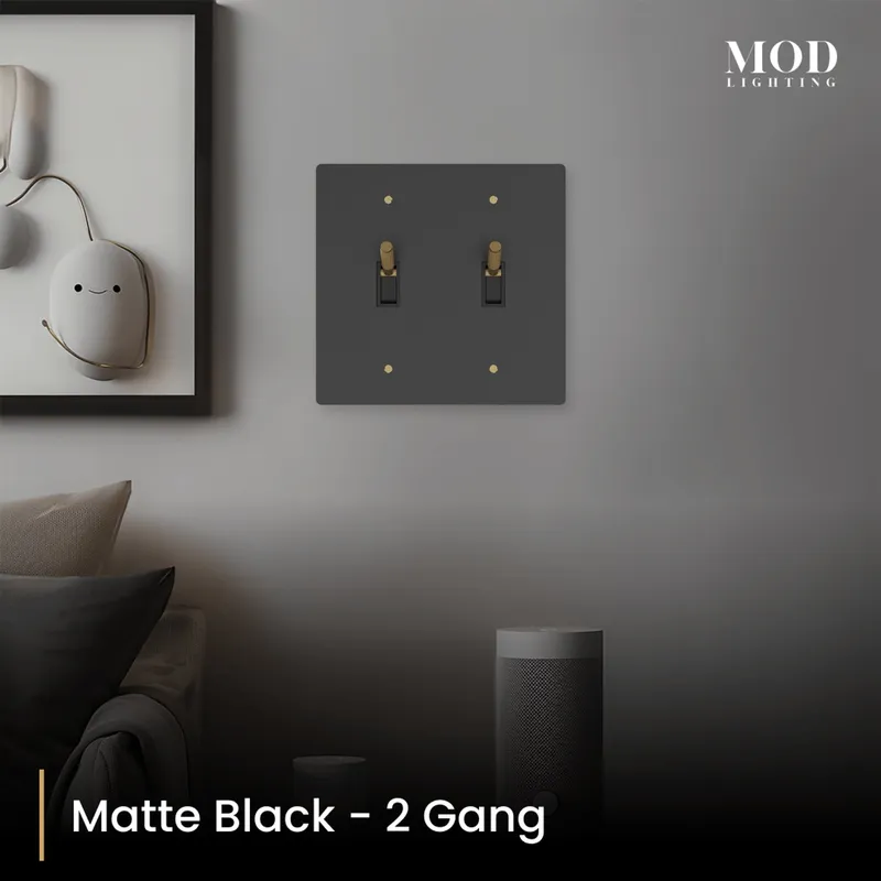 MOD Lighting Modern Toggle Switch — Matte Black / 2 Gang
