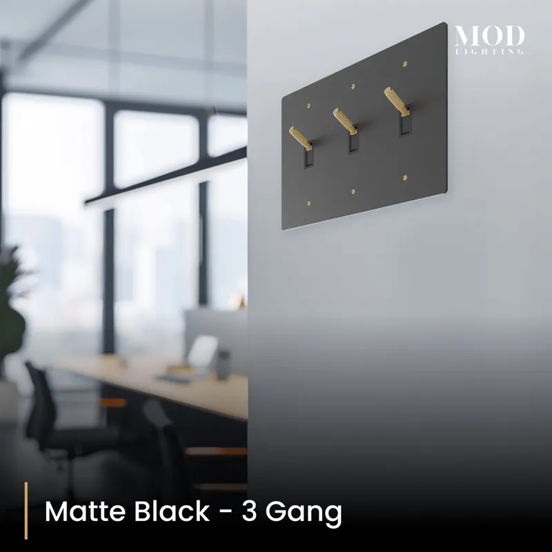 MOD Lighting Modern Toggle Switch — Matte Black / 3 Gang