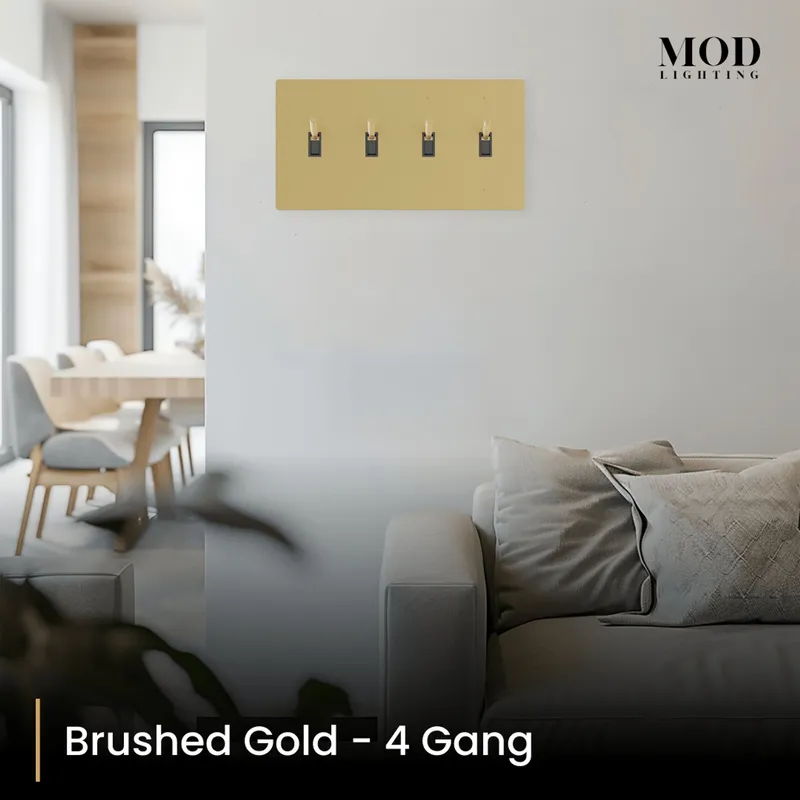 MOD Lighting Modern Toggle Switch — Brushed Gold / 4 Gang