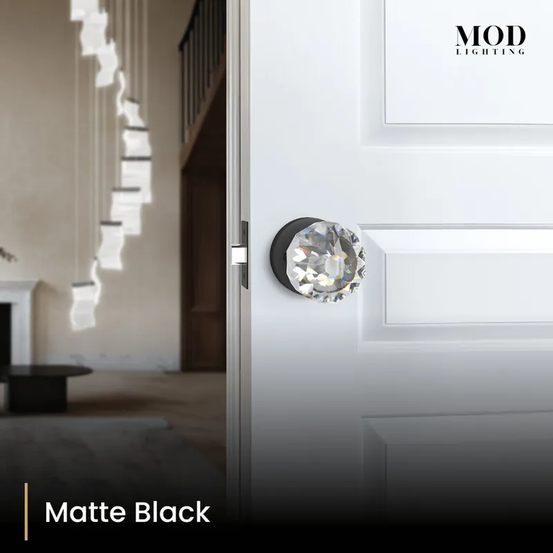 MOD Lighting Regency Crystal Door Handle — Matte Black