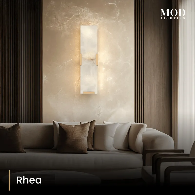 MOD Lighting Rhea · Alabaster Wall Sconce in Gold