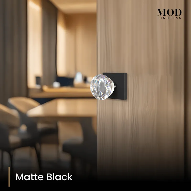 MOD Lighting Royale Crystal Door Handle — Matte Black